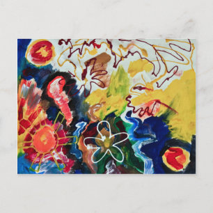 Cartão Postal Artsy, arte da boêmia abstrato