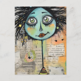 Cartão Postal Artsy Damas 2 Olhos Verdes