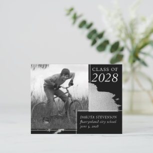 Cartão Postal Artsy Graduation   Abstrato Splash Foto Obrigado