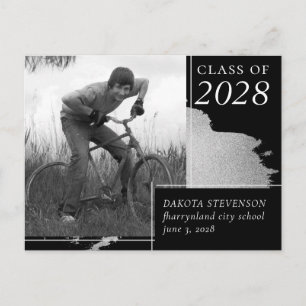 Cartão Postal Artsy Graduation   Abstrato Splash Foto Obrigado