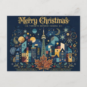 Cartão Postal Artsy Toronto, Canadá, Feliz Natal