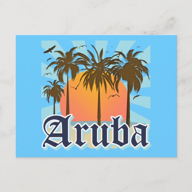 Cartão Postal Aruba Beaches Sunset (Frente)