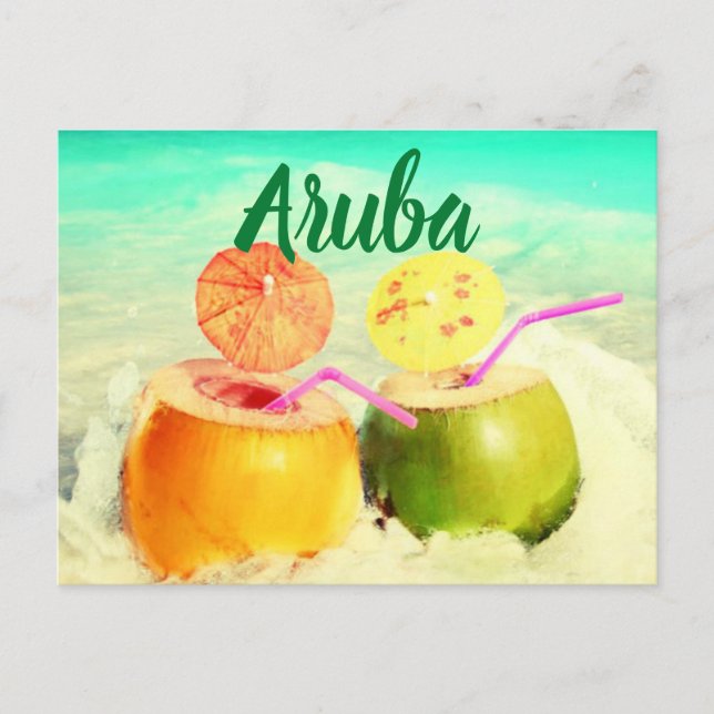 Cartão Postal Aruba coconuts (Frente)