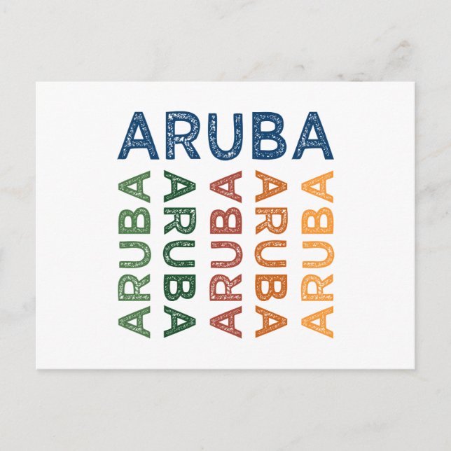 Cartão Postal Aruba Cute Colorful (Frente)