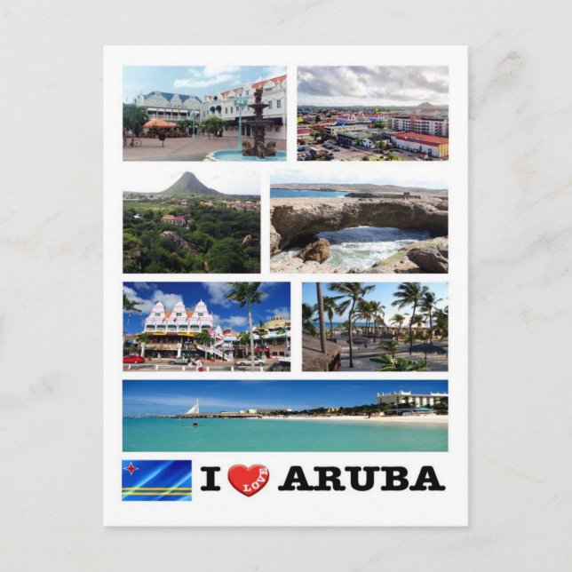 Cartão Postal Aruba - Eu Amo - (Frente)