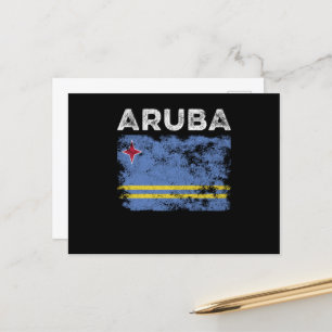 Cartão Postal Aruba Flag Distressed - Aruban Flag