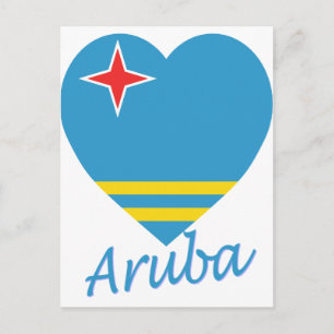Cartão Postal Aruba Flag Heart