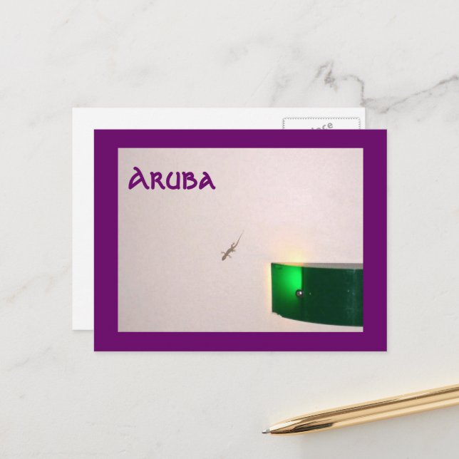 Cartão Postal Aruba Gecko (Frente/Verso In Situ)