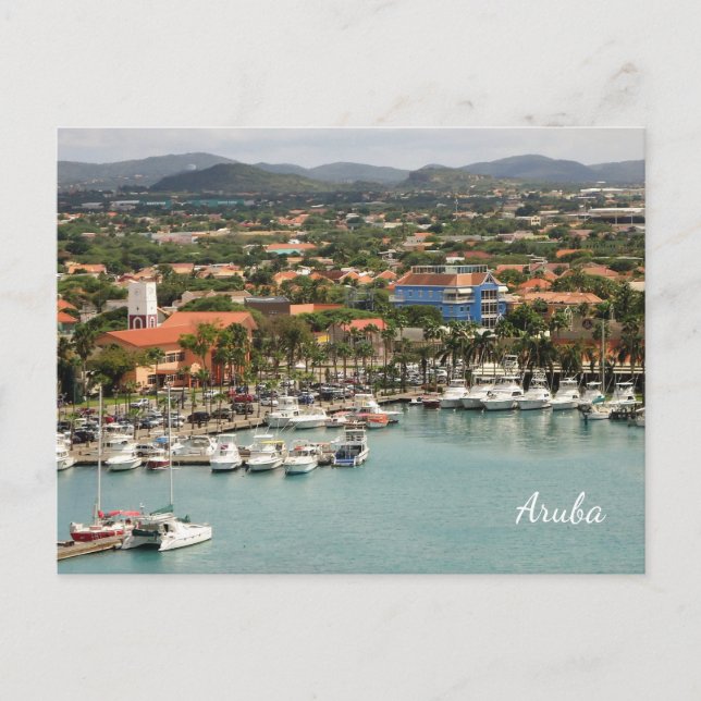 Cartão Postal Aruba Marina Personalizada (Frente)