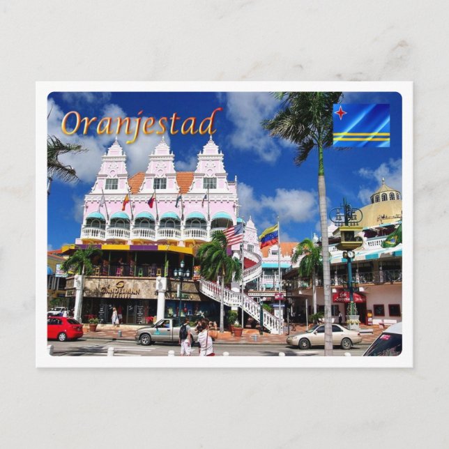 Cartão Postal Aruba - Oranjestad - Royal Plaza - (Frente)