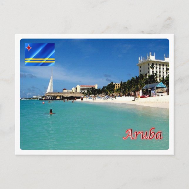 Cartão Postal Aruba - Palm Beach - (Frente)
