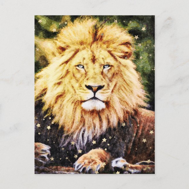 Cartão Postal *~* Árvore AP23 Ouro Celestial Artístico LION (Frente)