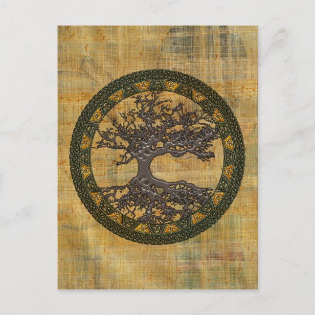 Cartão Postal Árvore Celta da Vida [Yggdrasil] (Frente)