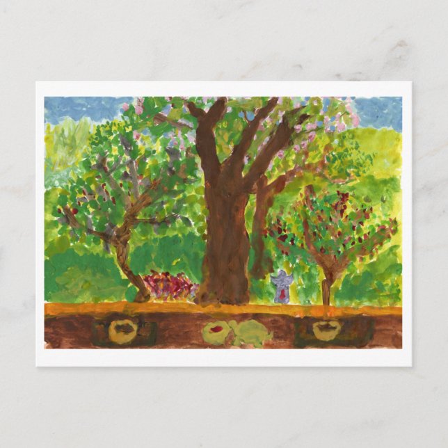 Cartão Postal Árvore com presentes e tartaruga postais (Frente)