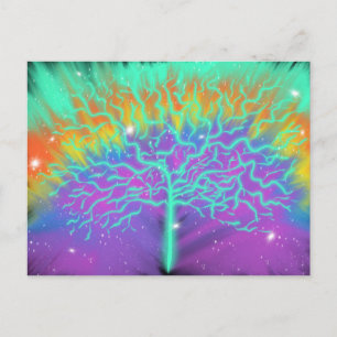 Cartão Postal Árvore da Vida Arte de Adoração Colorida 6 de jane