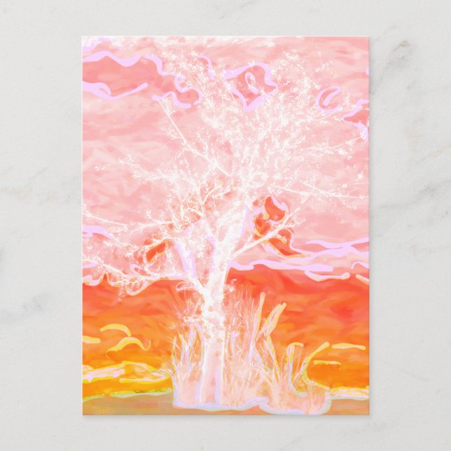 Cartão Postal Árvore da Vida - Árvore Abstrato pacífica (Frente)