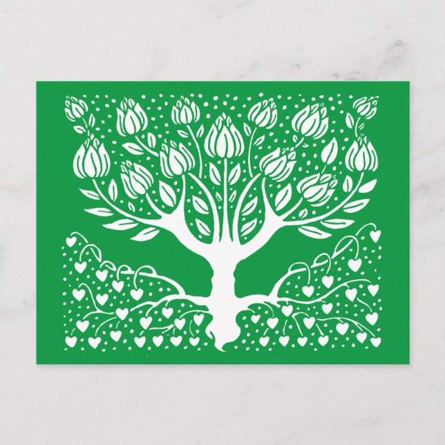 Cartão Postal Árvore da vida Boho Nouveau (Frente)