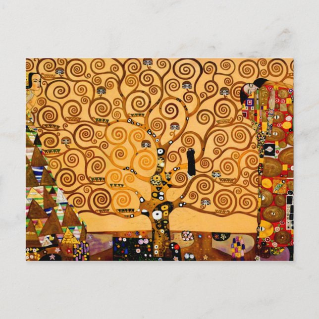 Cartão Postal Árvore da Vida de Gustav Klimt Fine Art (Frente)