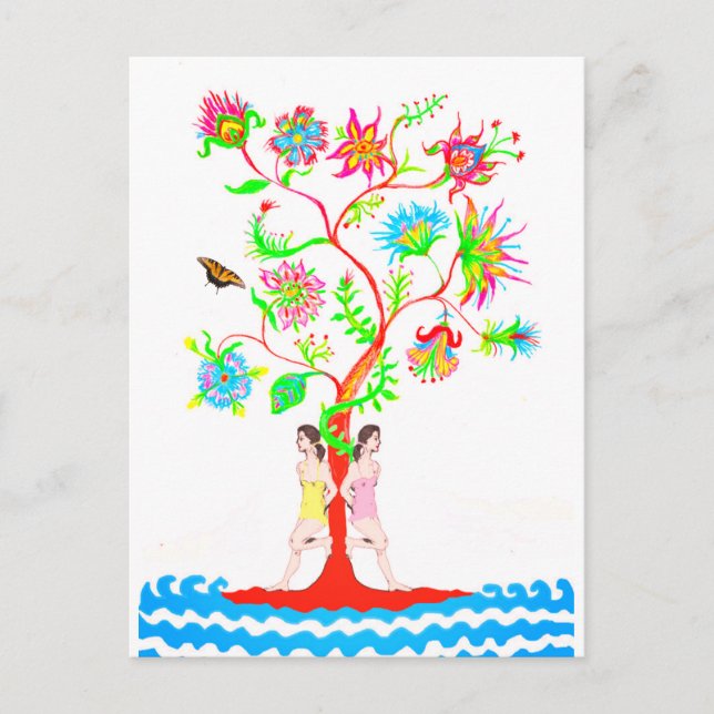 Cartão Postal Árvore da vida. Flora e fauna (Frente)