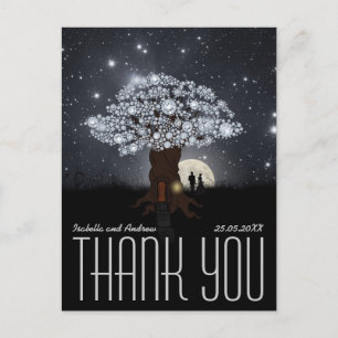 Cartão Postal Árvore De Amor De Diamante - Obrigado Pelo Casamen