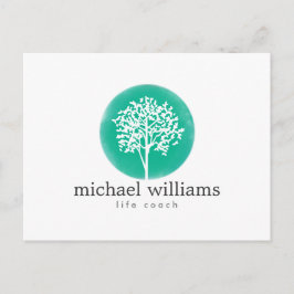 Cartão Postal Árvore de Aquarela Verde