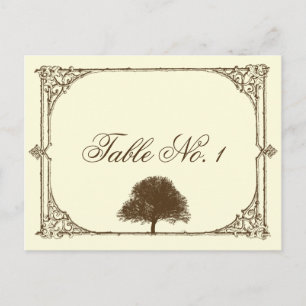 Cartão Postal Árvore de Carvalho Marrom da Vintage no Número da 