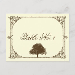 Cartão Postal Árvore de Carvalho Marrom da Vintage no Número da