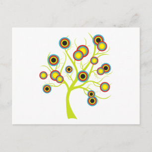 Cartão Postal Árvore de Círculos Coloridos