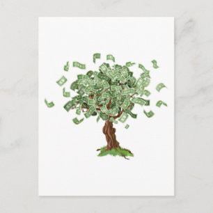 Cartão Postal Árvore de economia de dinheiro