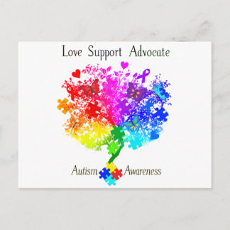 Cartão Postal Árvore de Espectro Autismo
