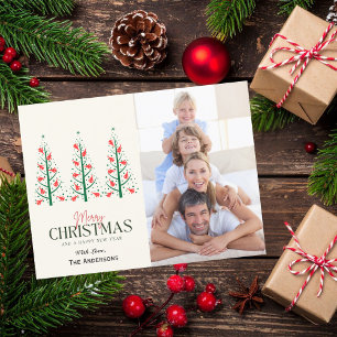 Cartão Postal Árvore de fotos de feriado feliz no avião