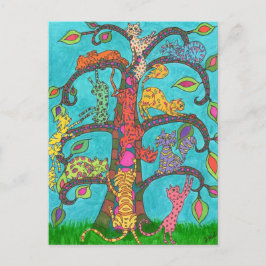 Cartão Postal Árvore de Gatos da Vida