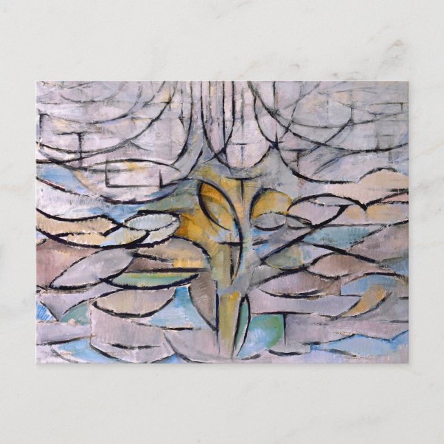Cartão Postal Árvore de Maçã Flor - Piet Mondrian - (Frente)