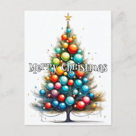 Cartão Postal Árvore de Natal Alegre | Boas Festas