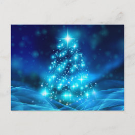 Cartão Postal Árvore de Natal Azul Etéreo