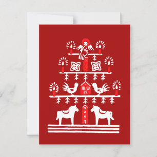 Cartão Postal Árvore de Natal branca branca, branca e festiva, b