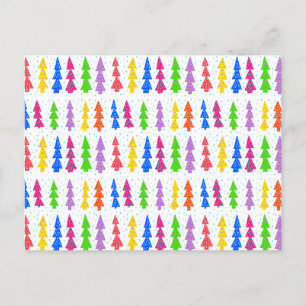 Cartão Postal Árvore de Natal Colorida Pop Art