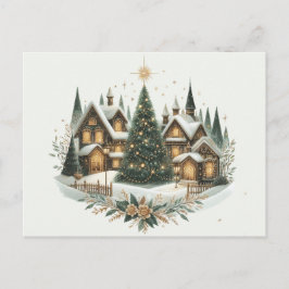 Cartão Postal Árvore de Natal da aldeia