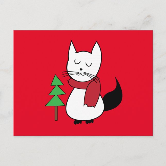 Cartão Postal Árvore de Natal de Cat (Frente)
