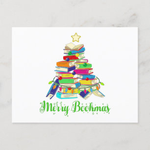 Cartão Postal Árvore de Natal do Livro, Natal do Amante de Livro