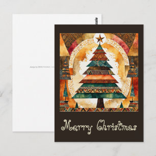 Cartão Postal Árvore de Natal em arte abstrata 44 - Fan Fun