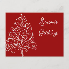 Cartão Postal Árvore de Natal em Red Business Seasons Saudações