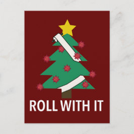 Cartão Postal Árvore de Natal Engraçado Coronavírus