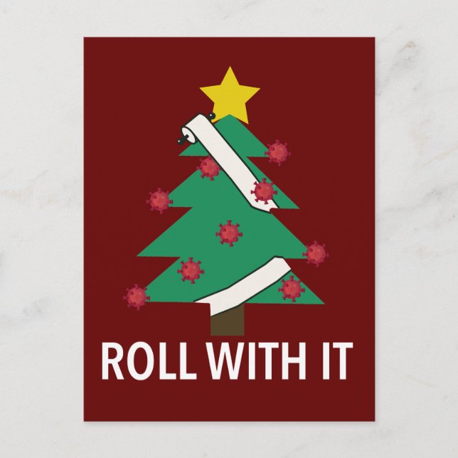 Cartão Postal Árvore de Natal Engraçado Coronavírus (Frente)