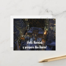 Árvore de Natal espanhola em Manhattan à noite