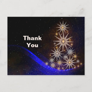 Cartão Postal Árvore de Natal Estrela Obrigado