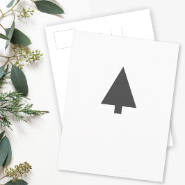 Cartão Postal Árvore de Natal minimalista | Preto e Branco Simpl