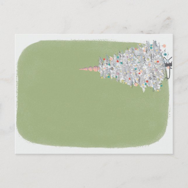 Cartão Postal Árvore de Natal Moderno do Meio século Tinsel (Frente)