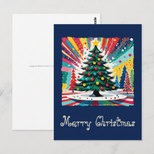 Cartão Postal Árvore de Natal na arte abstrata 39 - Fan Fun