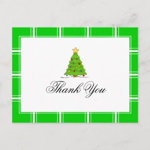 Cartão Postal Árvore de Natal Obrigado Verde
